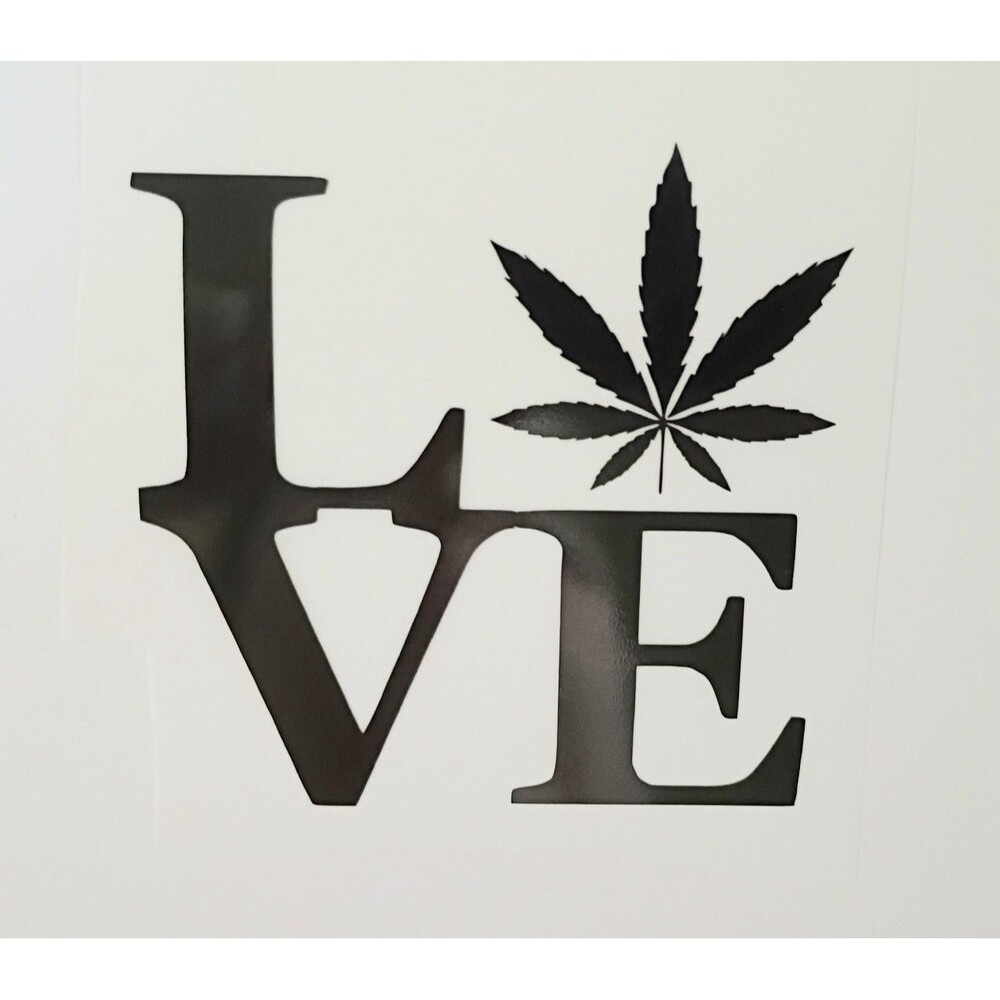Love weed Vinyl Decal Stoner Sticker Car Window Laptop Decal 3.5 inch
